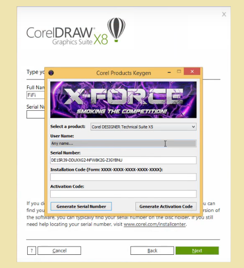 corel draw x8 serial number and activation code